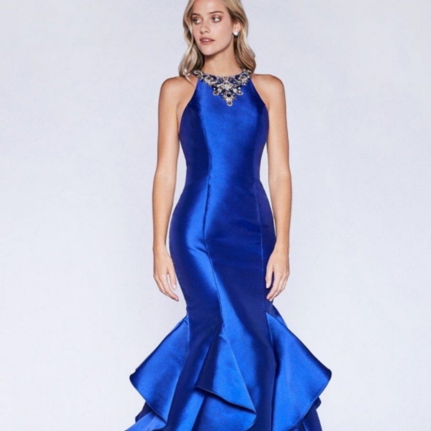 formal dresses calgary Blina Fully Beaded Strapless Gown | Silver | Debs & Prom