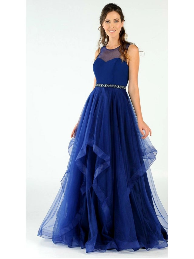 posh evening dresses Chic and Holland HF110351 Prom Dress - Nude/Silver main image 0